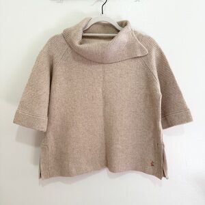 Joules Sarah Knitted Poncho Sweater Oat Wool Cashmere Size 8